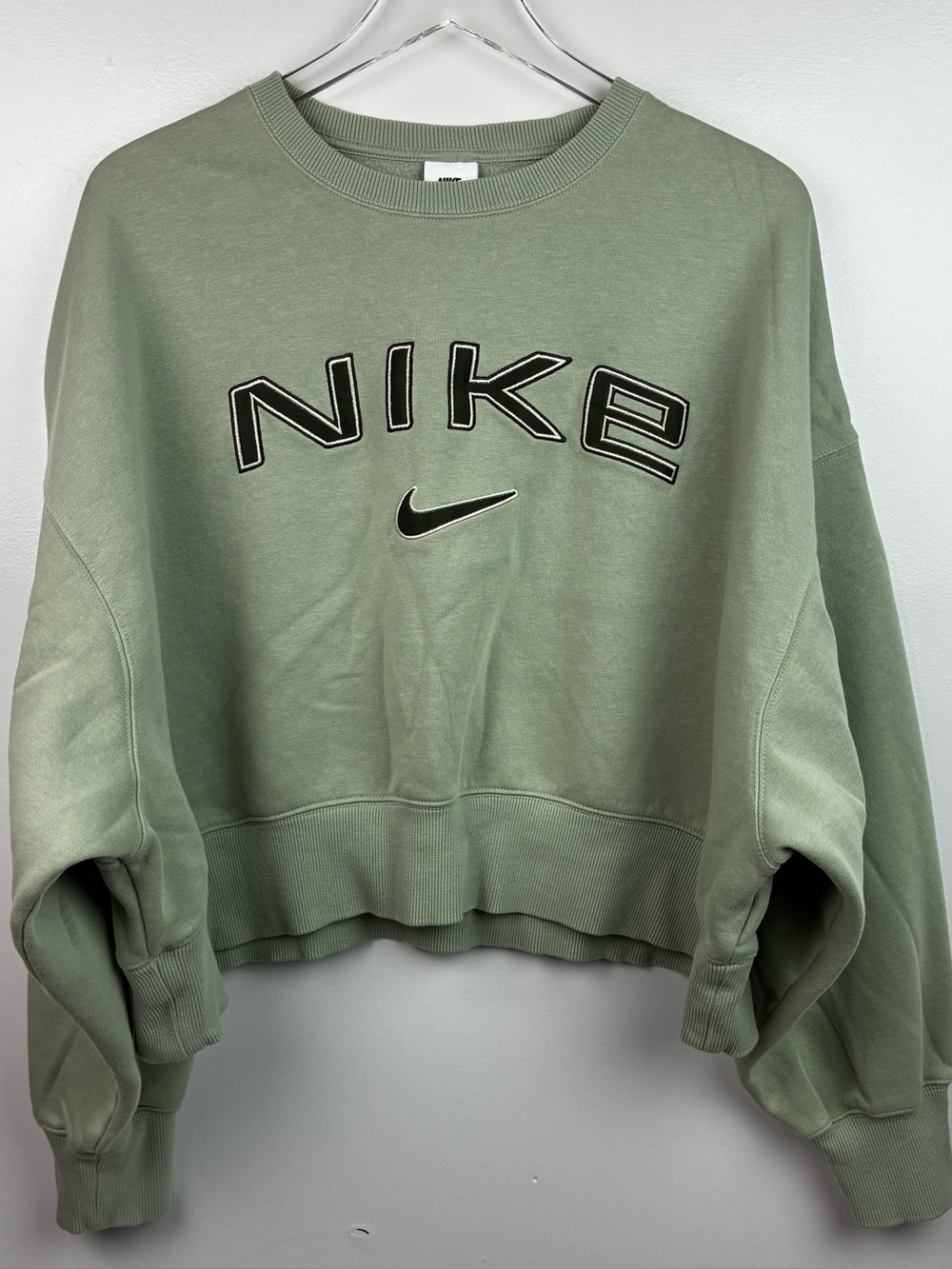 Nike Light Green Cropped Phoenix Fleece Sweatshirt